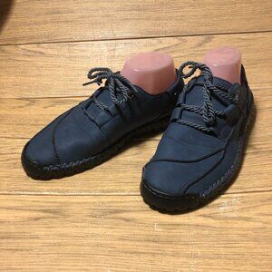 Menico women blue nubuck leather derbies, 9
